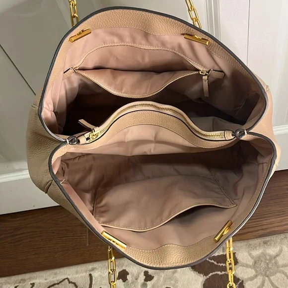 Tory Burch Carter Tote Nude Pink Pebbled Leather - Picture 10 of 10